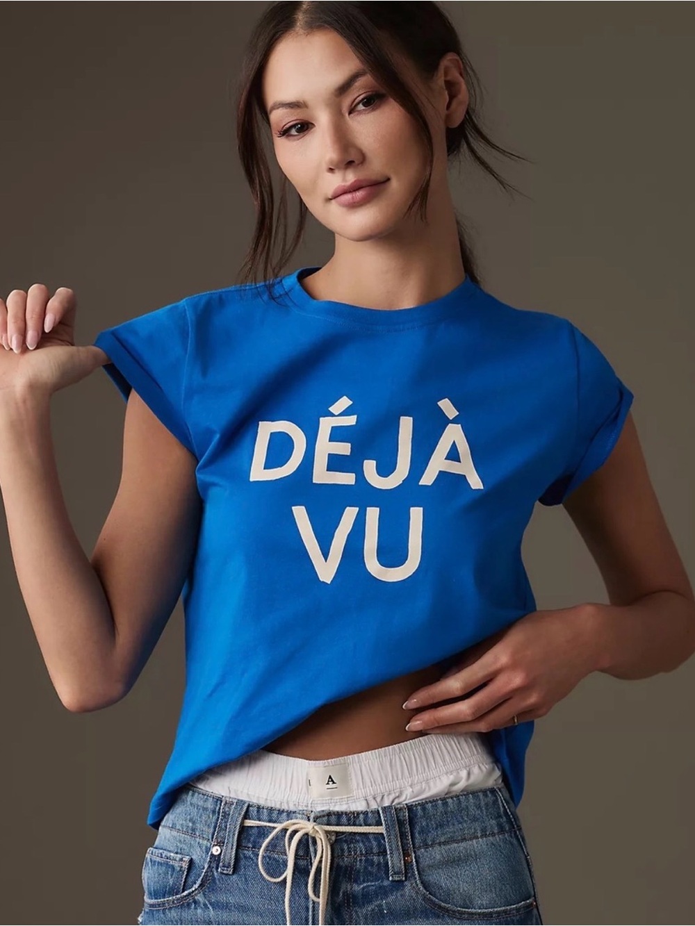 Clare V Blue Déjà Vu Graphic Tee large - Picture 3 of 4